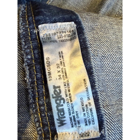 Wrangler George Strait Cowboy Cut Denim Jeans Western 34x32 Mens 34 x 32 13MGSDS - Picture 6 of 11